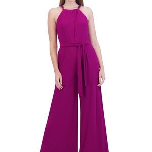 Vince Camuto Women's Tie-Waist Wide-Leg Jumpsuit - Magenta M New
